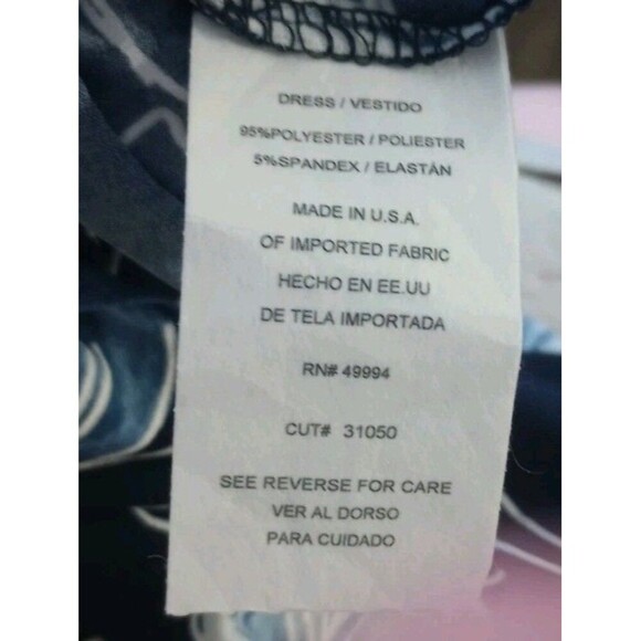 R&M RICHARDS Midi Dress Blue Floral Sleeveless Pullover‎ Summer Vacation Size 14 - Picture 4 of 5